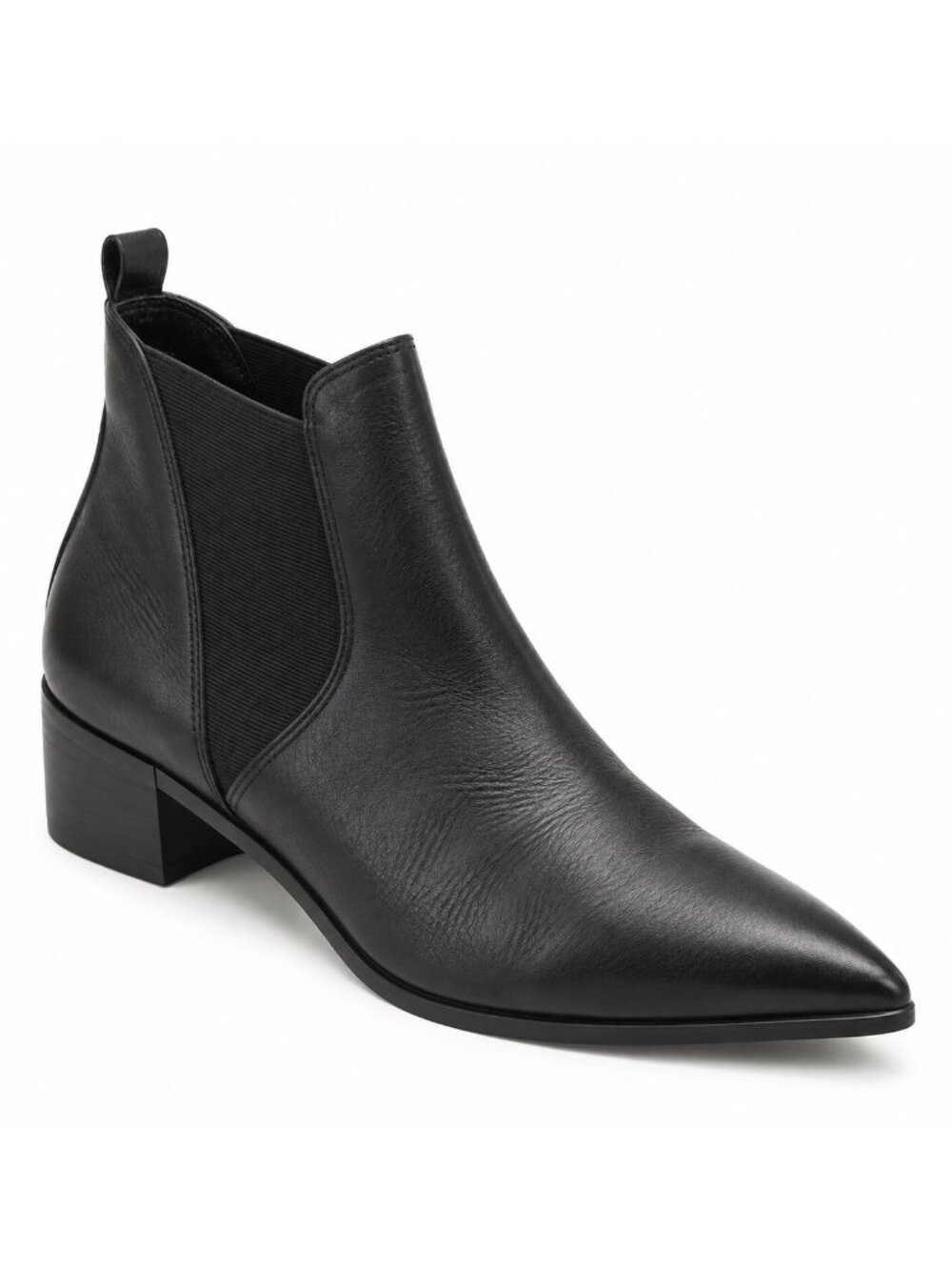 Marc Fisher LTD Yale Black Leather Pointed-Toe Chelsea Booties – Size 8.5M